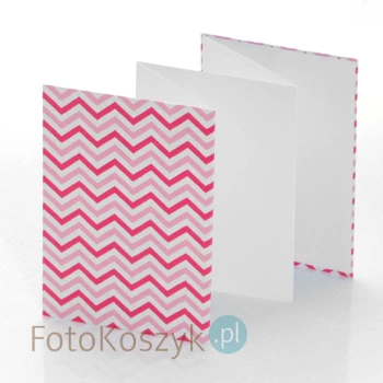 Album TS Leporello 15x21 chevron róż (5 białych kart)