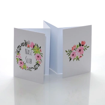Album TS Leporello 15x23 Nasz Ślub kwiaty (5 białych kart)