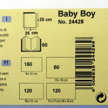Album dziecięcy Baby Boy (tradycyjny, 60 kremowych stron)