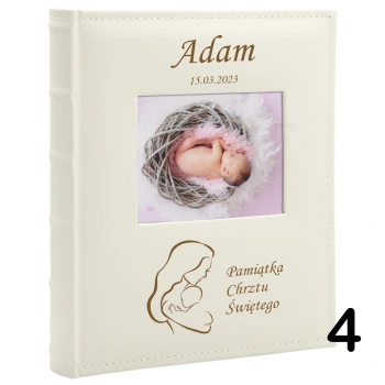 Album na chrzest, wklejany, 60 kremowych stron, personalizowany, 6 wzorów