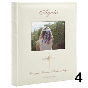 Album komunijny wklejany 60 kremowych stron, personalizowany, 5 wzorów