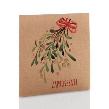 Zaproszenie na sesję świąteczną jemioła kraft