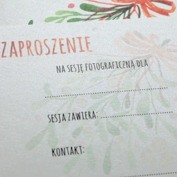Zaproszenie na sesję świąteczną jemioła kolor