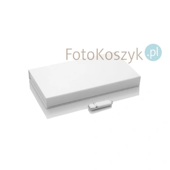 Zestaw biały pendrive + pudełko do 100 zdjęć i pen