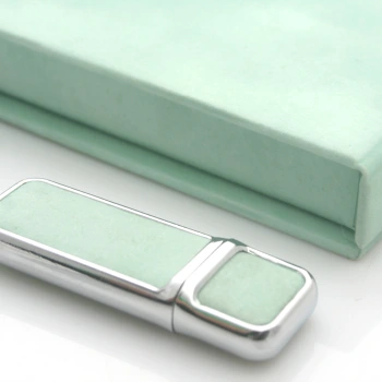 Zestaw miętowy welur pendrive + pudełko do 50 zdjęć i pen