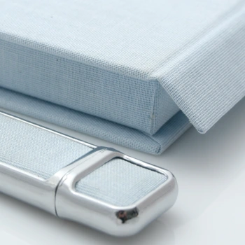Zestaw pastel niebieski pendrive + pudełko do 50 zdjęć i pen