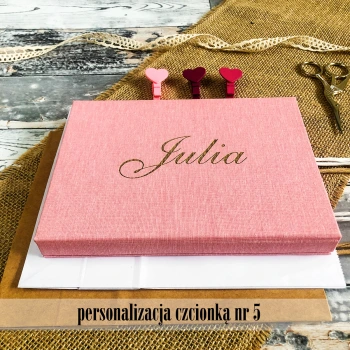 Pudełko SF linum pastel różowe na zdjęcia 13x18 (do 50 zdjęć)