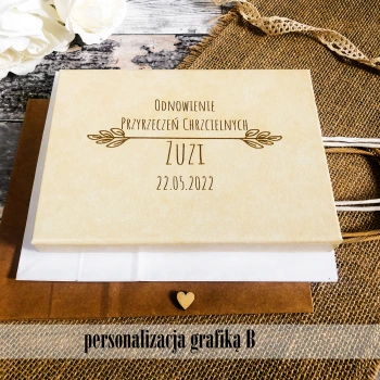 Kremowe pudełko z magnesem na zdjęcia 13x18 (do 50 zdjęć)