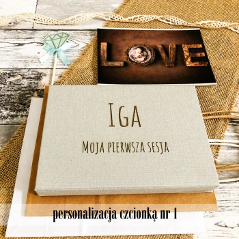 Pudełko SF linum pastel szare na zdjęcia 13x18 (do 50 zdjęć)
