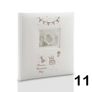 Album dziecięcy, wklejany 40 kremowych stron, personalizowany 12 wzorów do wyboru: Chrzest Metryczka Mój pierwszy album