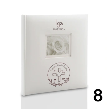 Album dziecięcy, wklejany 40 kremowych stron, personalizowany 12 wzorów do wyboru: Chrzest Metryczka Mój pierwszy album