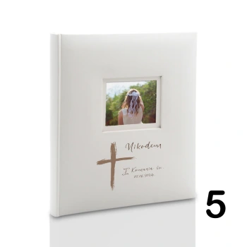 Album komunijny wklejany 40 kremowych stron, personalizowany, 8 wzorów