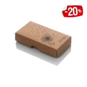 Pudełko na pendrive drewniany TS dmuchawce kraft