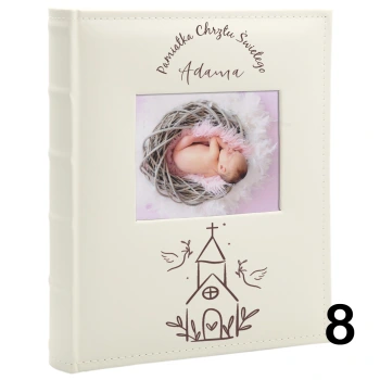 Album na chrzest, wklejany, 60 kremowych stron, personalizowany, 6 wzorów