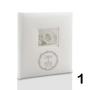 Album ślubny, wklejany, 40 kremowych stron, personalizowany, 12 wzorów do wyboru