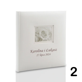 Album ślubny, wklejany, 40 kremowych stron, personalizowany, 12 wzorów do wyboru