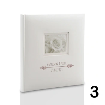 Album ślubny, wklejany, 40 kremowych stron, personalizowany, 12 wzorów do wyboru