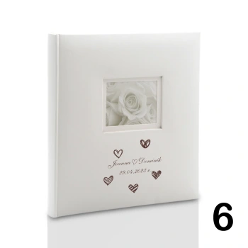 Album ślubny, wklejany, 40 kremowych stron, personalizowany, 12 wzorów do wyboru