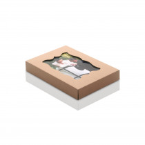 Kartonowe pudełko z okienkiem na odbitki 15x23 kraft
