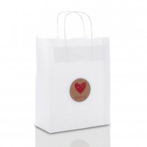 Biała torebka świąteczne serce (3 rozmiary do wyboru)